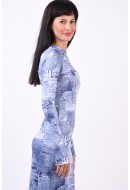 Dress Somethingnew Sndenny Denim Print Maxi Blue Denim